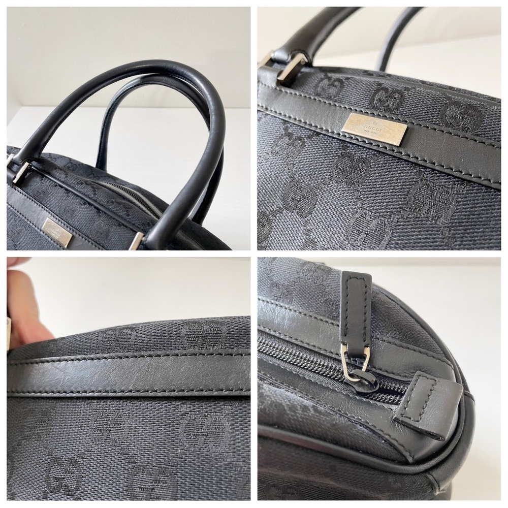 Gucci black monogram canvas and leather satchel bag - Picture 2 of 9